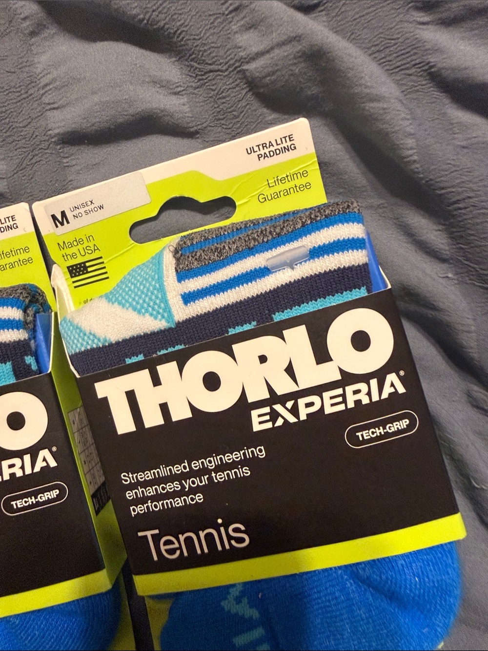 THORLO Experia techfit NEW 2 Pairs Unisex Tennis Socks Made in USA no show - Picture 2 of 4